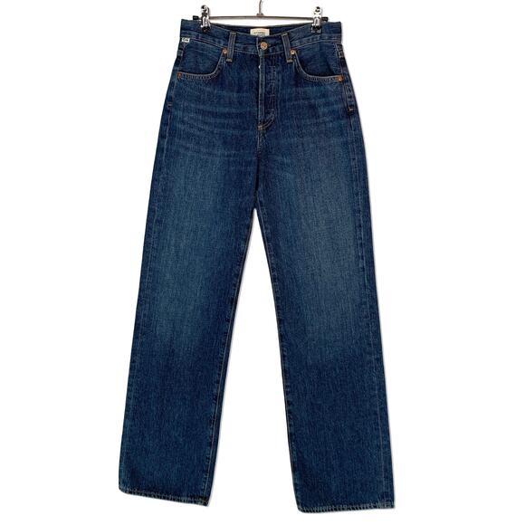 Citizens of Humanity Annina Jeans 24 Blue Denim High Rise Wide Leg Straight - Picture 3 of 16